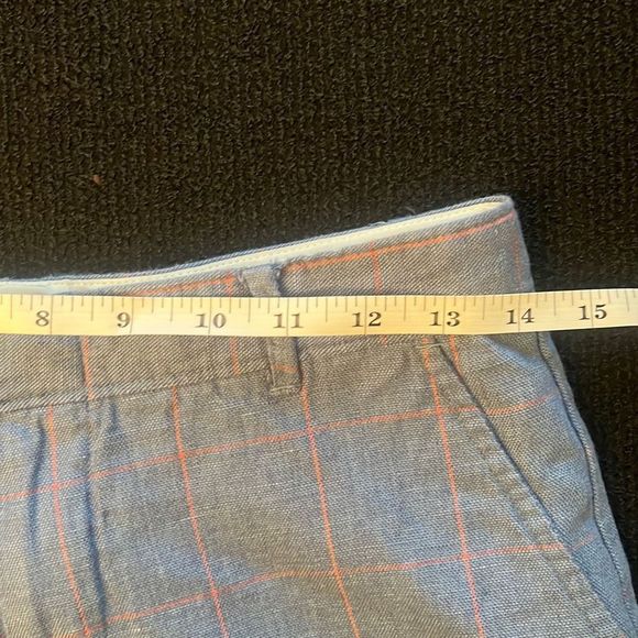 Women’s Blue Checkered Linen/Cotton Slacks - Picture 5 of 6